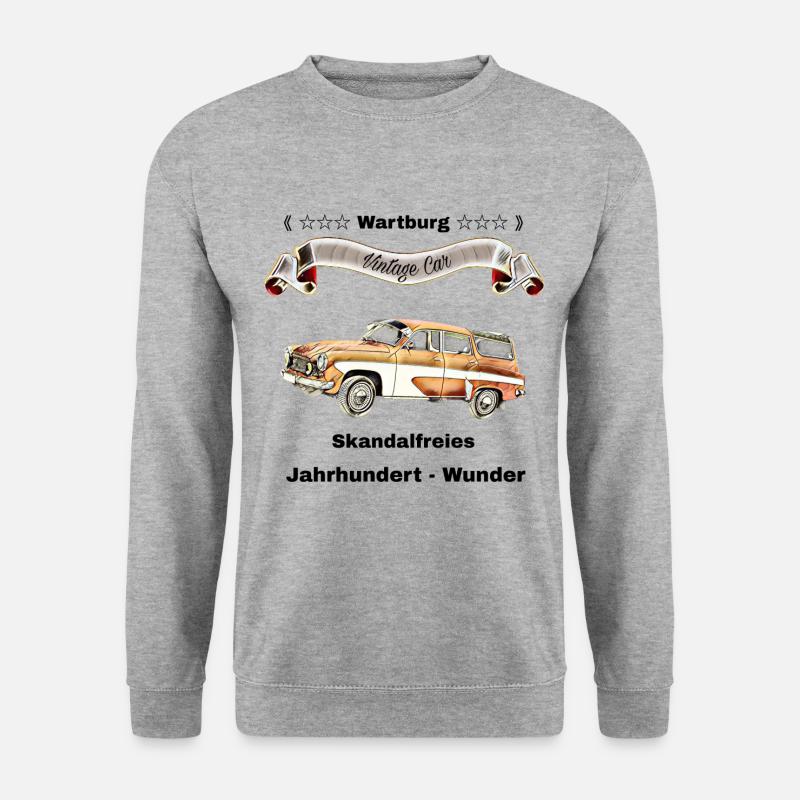Wartburg Freunde - Ostalgie - Unisex Pullover - Weißgrau meliert