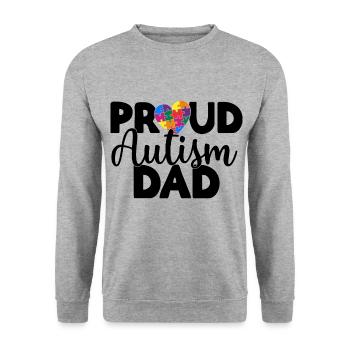 Papa autiste fier - Sweat-shirt Unisexe - gris chiné - Devant - Alina (178cm) & Michal (187cm)