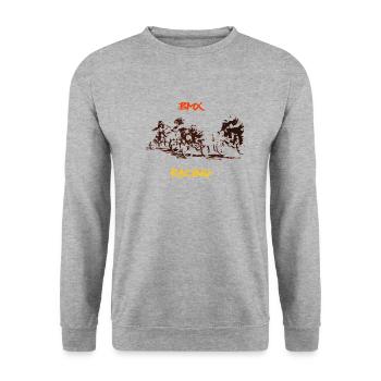 BMX - Unisex Pullover - Weißgrau meliert - Vorne - Alina (178cm) & Michal (187cm)