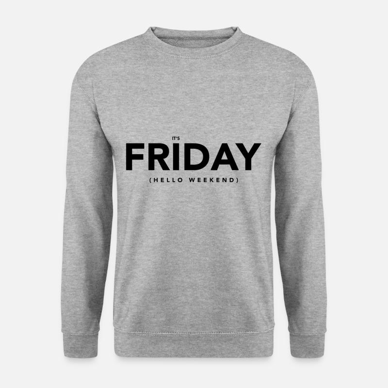Freitag Hallo Wochenende - Unisex Pullover - Weißgrau meliert