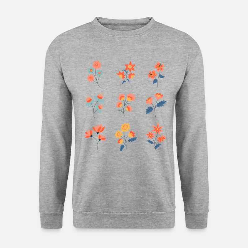 Wildblumen Botanik Blumen - Unisex Pullover - Weißgrau meliert