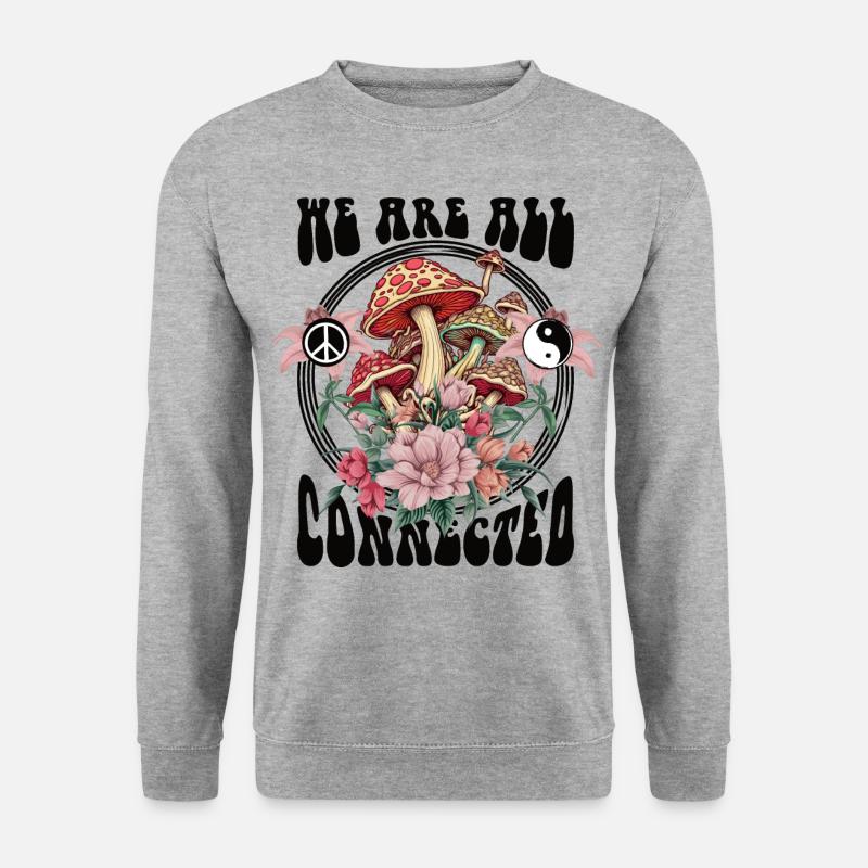 we are all connected Geschenk - Unisex Pullover - Weißgrau meliert