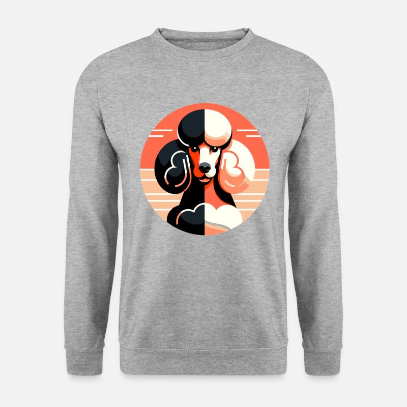 Pudel in lebendigen Farben - Unisex Pullover - Weißgrau meliert