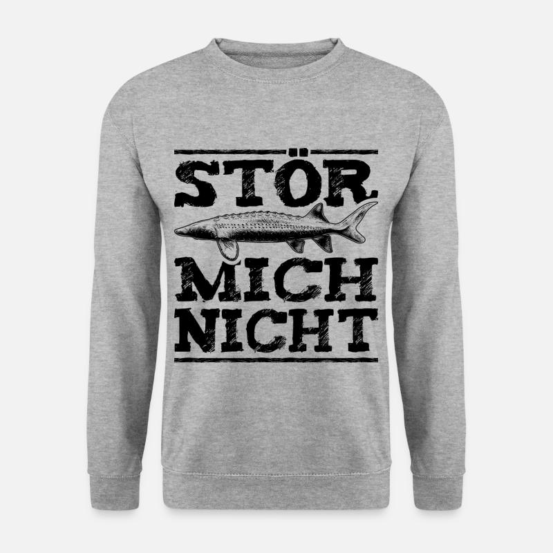 Stör Mich Nicht Angler Papa Angeln - Unisex Pullover - Weißgrau meliert