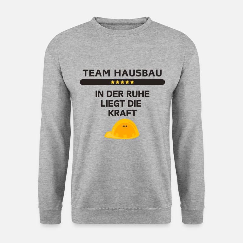 Team Hausbau - Unisex Pullover - Weißgrau meliert