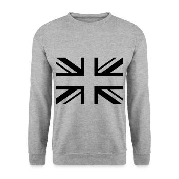 Großbritannien Flagge England cool Irland Scotland - Unisex Pullover - Weißgrau meliert - Vorne - Alina (178cm) & Michal (187cm)