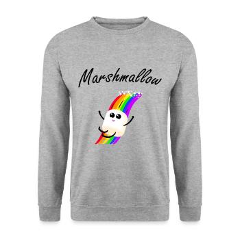 Marshmallow Marshmallows Sweet Candy Children - Unisex Sweatshirt - salt & pepper - Front - Alina (178cm) & Michal (187cm)