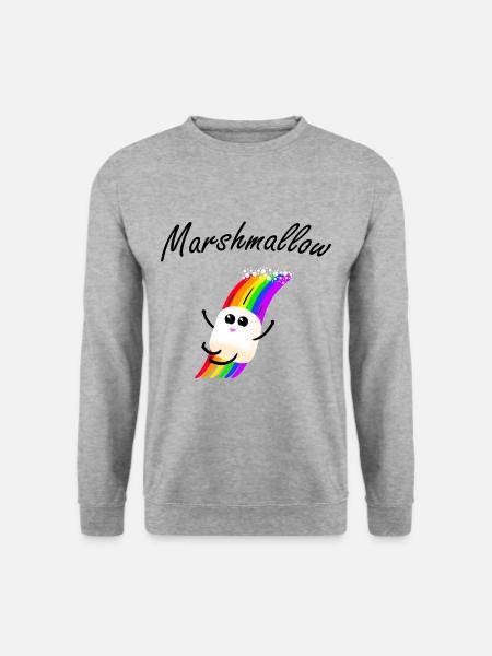 Marshmallow Marshmallows Süß Süßigkeit Kinder - Unisex Pullover - Weißgrau meliert