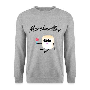 Marshmallow Marshmallows Sweet Candy Lollipop - Unisex Sweatshirt - salt & pepper - Front - Alina (178cm) & Michal (187cm)