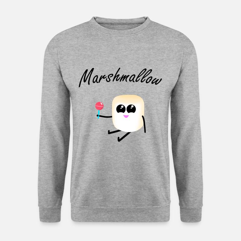 Marshmallow Marshmallows Süß Süßigkeit Lollipop - Unisex Pullover - Weißgrau meliert
