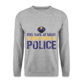 Police policier disant drôle - Sweat-shirt Unisexe - gris chiné - Devant - Alina (178cm) & Michal (187cm)