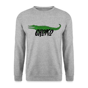 Croko - Unisex Pullover - Weißgrau meliert - Vorne - Alina (178cm) & Michal (187cm)