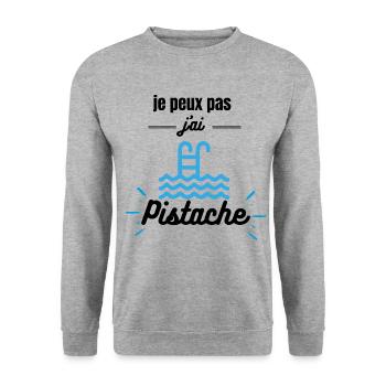 je peux pas j'ai pistache (piscine) - Sweat-shirt Unisexe - gris chiné - Devant - Alina (178cm) & Michal (187cm)
