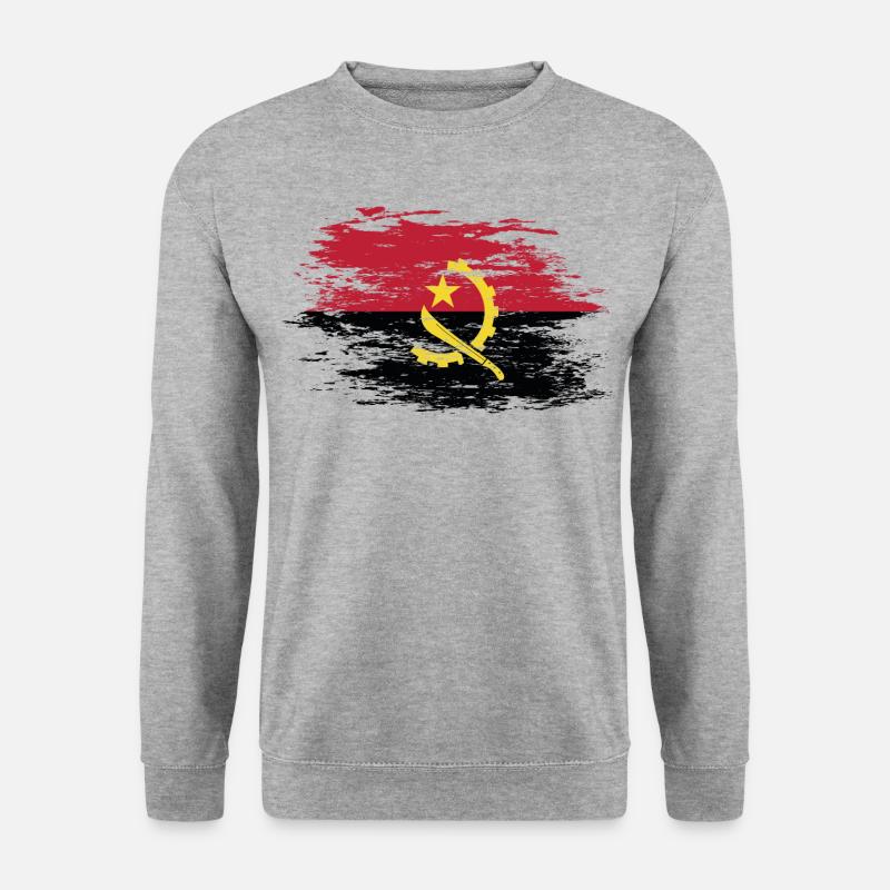 Angola Flagge used - Unisex Pullover - Weißgrau meliert