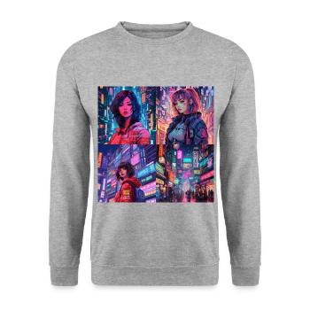Tokyo Girls - Unisex Sweatshirt - salt & pepper - Front - Alina (178cm) & Michal (187cm)