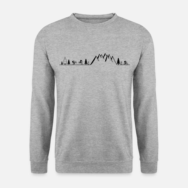 Mountainbike MTB Berge - Unisex Pullover - Weißgrau meliert