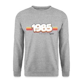 1985 the birth of legends - Unisex Sweatshirt - salt & pepper - Front - Alina (178cm) & Michal (187cm)