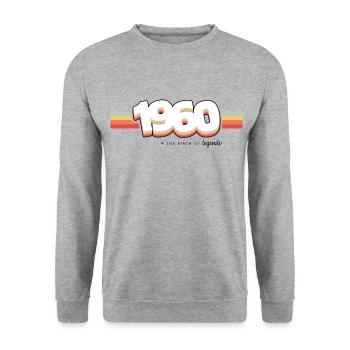 1960 Die Geburt der Legenden - Unisex Pullover - Weißgrau meliert - Vorne - Alina (178cm) & Michal (187cm)