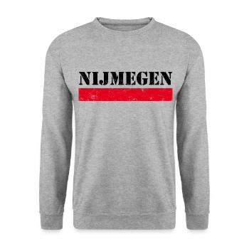 Nijmegen Vintage - Unisex Pullover - Weißgrau meliert - Vorne - Alina (178cm) & Michal (187cm)