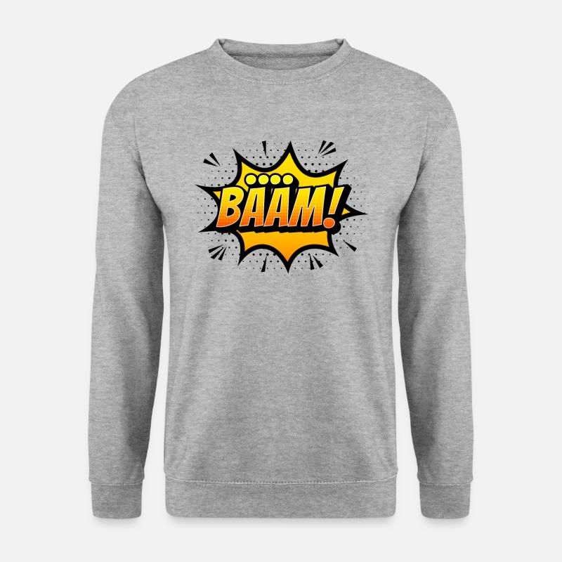 Bääm! - Unisex Pullover - Weißgrau meliert