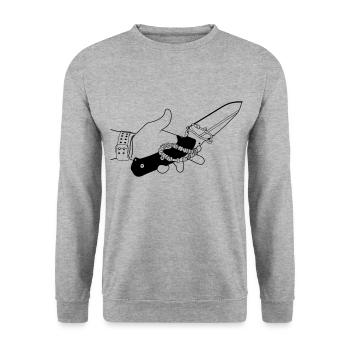 Survival-ready - Unisex Sweatshirt - salt & pepper - Front - Alina (178cm) & Michal (187cm)