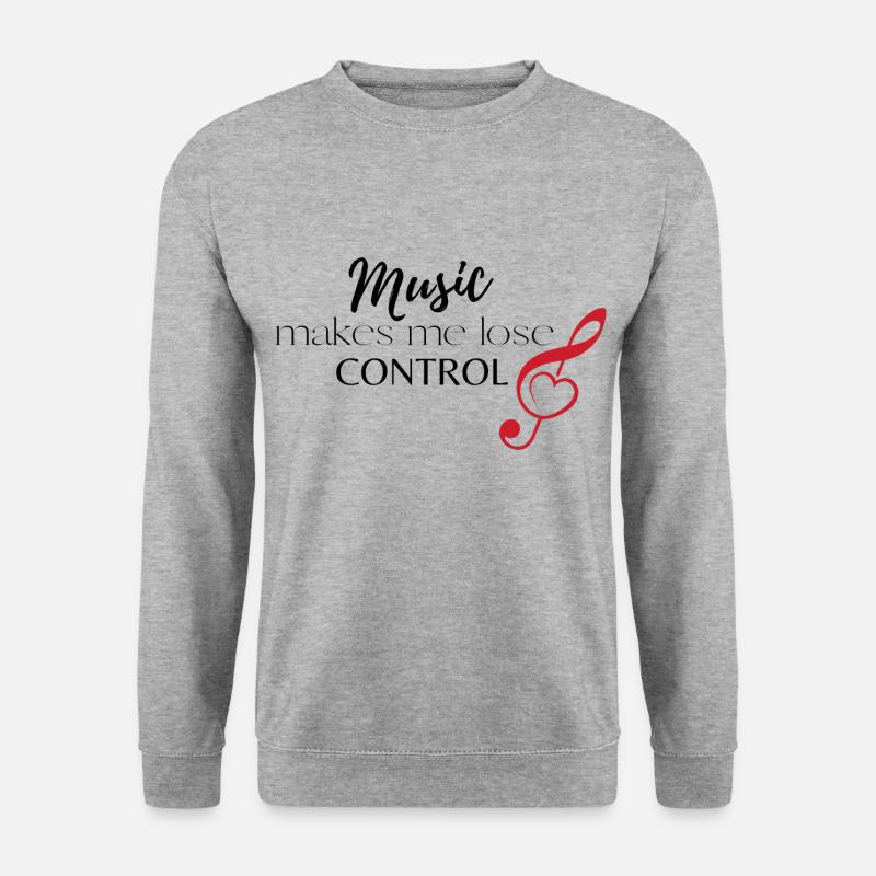 Music makes me lose Control - Unisex Pullover - Weißgrau meliert