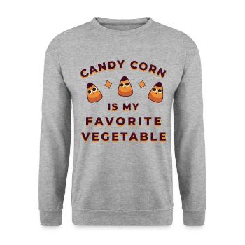 Candy Corn Halloween - Sweat-shirt Unisexe - gris chiné - Devant - Alina (178cm) & Michal (187cm)