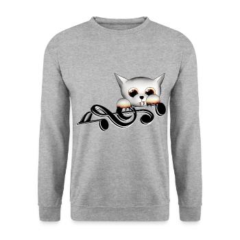 Clef Vampire - Sweat-shirt Unisexe - gris chiné - Devant - Alina (178cm) & Michal (187cm)
