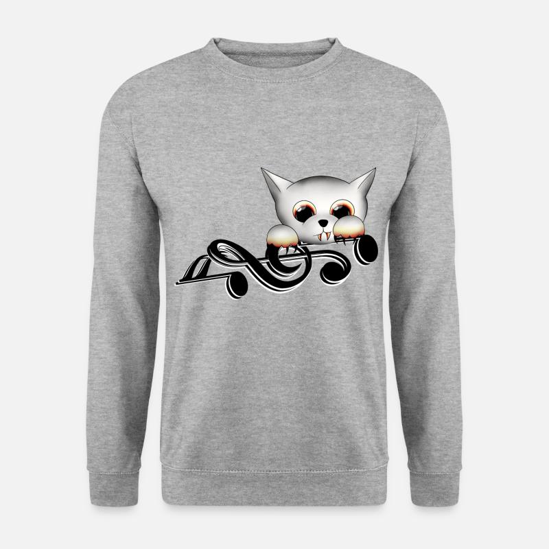 Notenschlüssel Vampir - Unisex Pullover - Weißgrau meliert