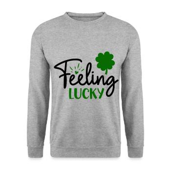 FEELING LUCKY - Unisex Sweatshirt - salt & pepper - Front - Alina (178cm) & Michal (187cm)