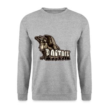 Rostock Sepia Griffin | Création Yolo - Sweat-shirt Unisexe - gris chiné - Devant - Alina (178cm) & Michal (187cm)