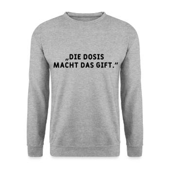 Dosis macht das Gift - Unisex Pullover - Weißgrau meliert - Vorne - Alina (178cm) & Michal (187cm)