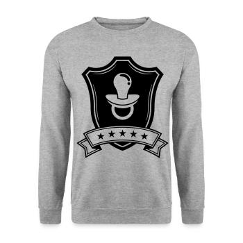 Bouclier d’icône de tétine - Sweat-shirt Unisexe - gris chiné - Devant - Alina (178cm) & Michal (187cm)