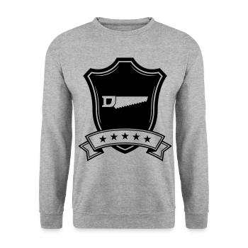 Armoiries de l’icône de scie - Sweat-shirt Unisexe - gris chiné - Devant - Alina (178cm) & Michal (187cm)