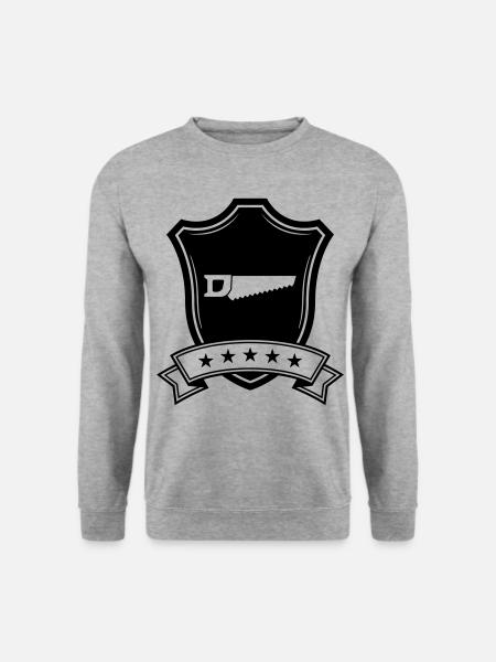 Säge icon wappen - Unisex Pullover - Weißgrau meliert