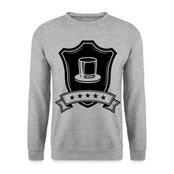 Armoiries du palefrenier cylindrique - Sweat-shirt Unisexe - gris chiné - Devant - Alina (178cm) & Michal (187cm)