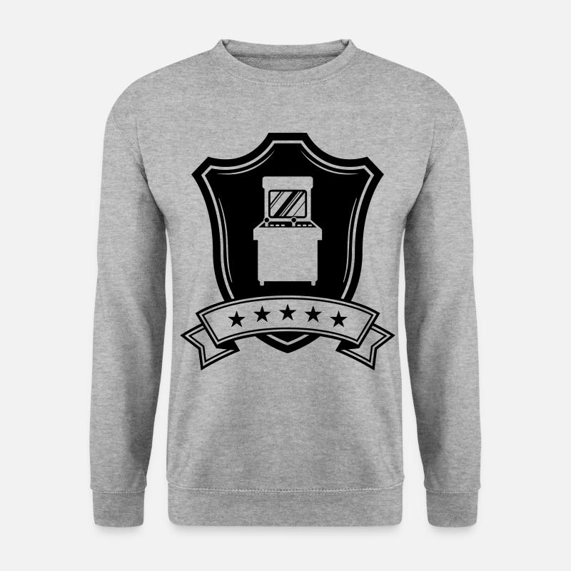 Arcade Retro Gamer Crest - Unisex Sweatshirt - salt & pepper
