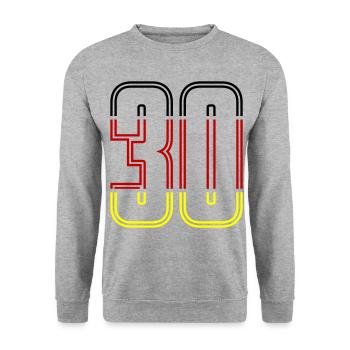 30 symbole de chiffres Allemagne - Sweat-shirt Unisexe - gris chiné - Devant - Alina (178cm) & Michal (187cm)