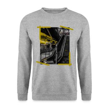 Train Station Poster - Unisex Sweatshirt - salt & pepper - Front - Alina (178cm) & Michal (187cm)