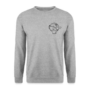 Hey hello - Unisex Sweatshirt - salt & pepper - Front - Alina (178cm) & Michal (187cm)