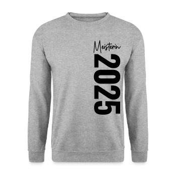 Meisterin 2025 - Unisex Pullover - Weißgrau meliert - Vorne - Alina (178cm) & Michal (187cm)
