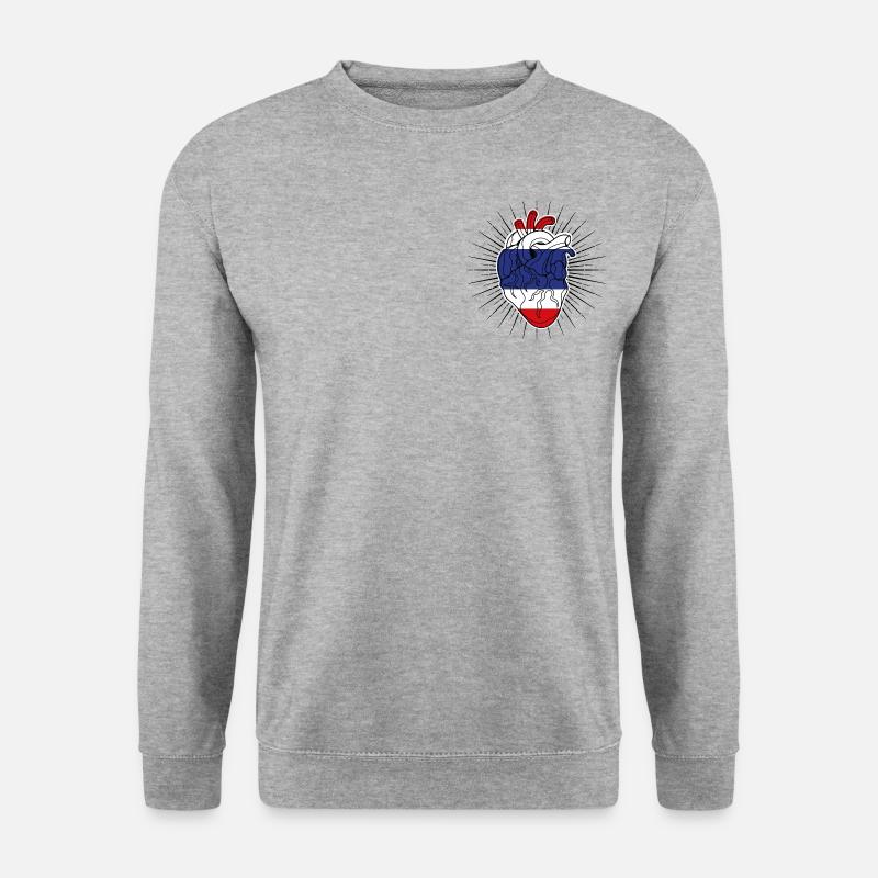 Cœur drapeau de la Thaïlande - Sweat-shirt Unisexe - gris chiné
