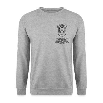 Les elfes sont séniles - Sweat-shirt Unisexe - gris chiné - Devant - Alina (178cm) & Michal (187cm)