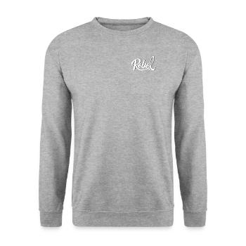 Rebel 2 - Unisex Pullover - Weißgrau meliert - Vorne - Alina (178cm) & Michal (187cm)