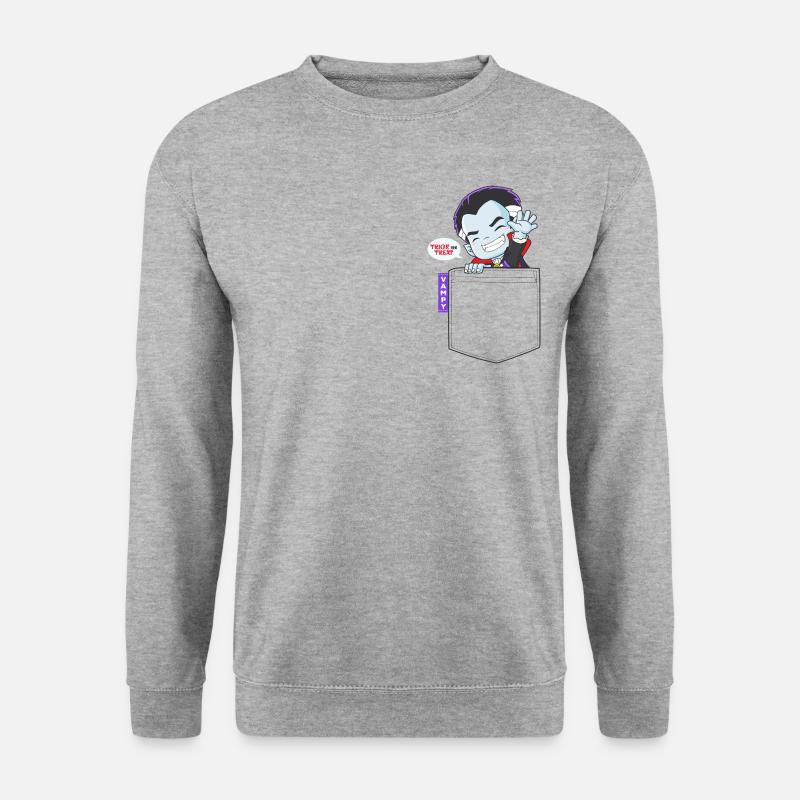 Chemise Pocket Vampire Chibi - Sweat-shirt Unisexe - gris chiné