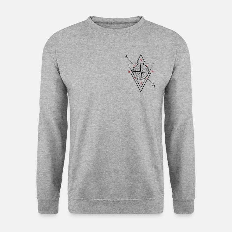 Kompass - Unisex Pullover - Weißgrau meliert