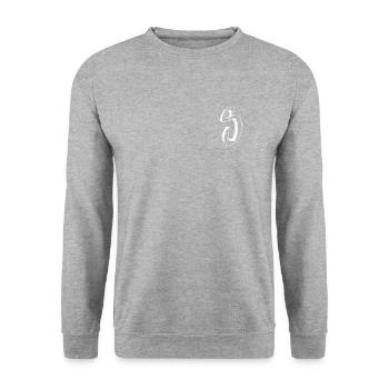 s - Unisex Pullover - Weißgrau meliert - Vorne - Alina (178cm) & Michal (187cm)