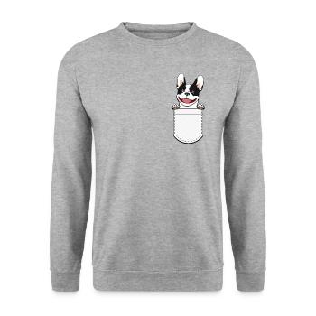 Pocket Bulldog - Unisex Sweatshirt - salt & pepper - Front - Alina (178cm) & Michal (187cm)
