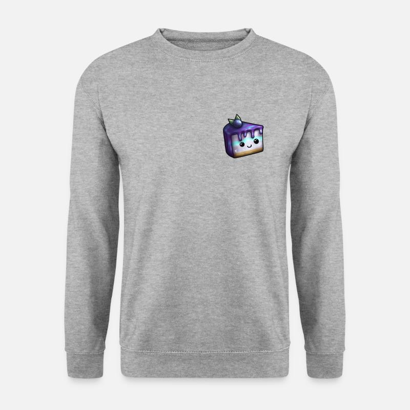 Ein Stück Kuchen voller Blaubeeren und Magie - Unisex Pullover - Weißgrau meliert