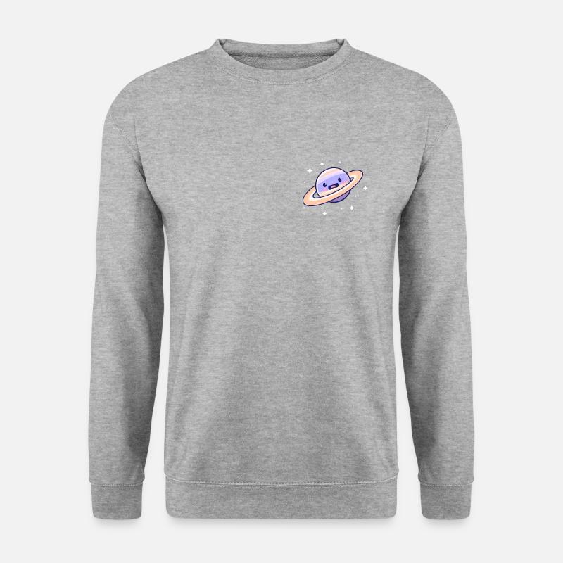 Saturn erschrickt? - Unisex Pullover - Weißgrau meliert